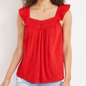 Maurices, Large, Eyelet Trim Flutter Strap Tank